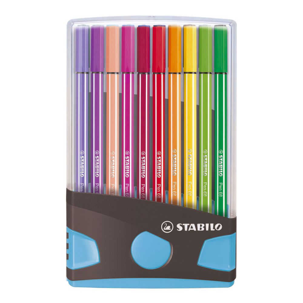 Kwaadaardige tumor browser Positief Stabilo Pen 68 Pastel Viltstiften - 20 stuks colorparade blauw | 24Papershop